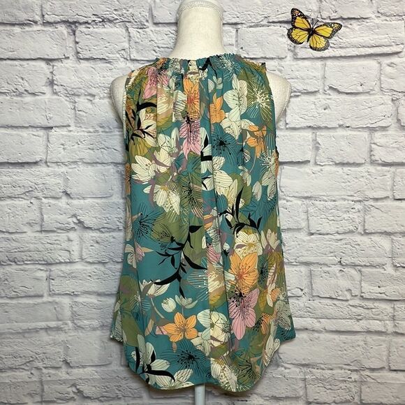 SPENSE Floral Print Sleeveless Elasticized Neckline Top Size Small - Picture 6 of 10